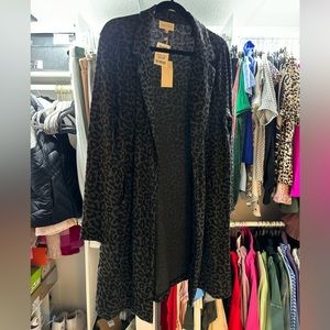 Melloday black cheetah coat